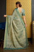 Light Green Silk Saree With Blouse Piece