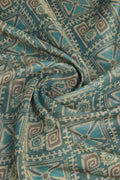 Teal Silk  Ethnic Motifs Printed Zari Saree
