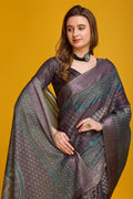 Brown Silk Saree With Blouse Piece