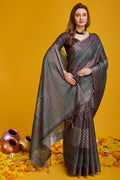 Brown Silk Saree With Blouse Piece