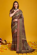 Maroon Silk Saree With Blouse Piece