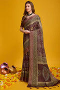 Maroon Silk Saree With Blouse Piece