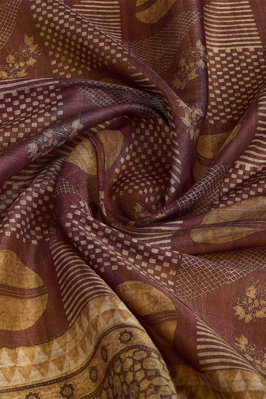 Maroon Silk Saree With Blouse Piece