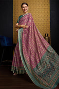 Pink Silk Saree With Blouse Piece