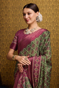 Green Silk Saree With Blouse Piece