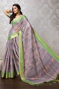 Purple Silk Saree With Blouse Piece