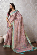 Lavender Silk Saree With Blouse Piece