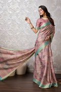 Lavender Silk Saree With Blouse Piece