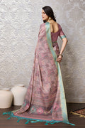 Lavender Silk Saree With Blouse Piece