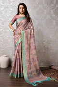 Lavender Silk Saree With Blouse Piece