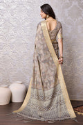 Beige Silk Saree With Blouse Piece