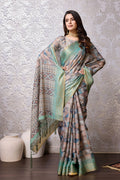 Green Silk Saree With Blouse Piece