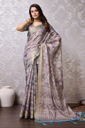 Purple Silk Saree With Blouse Piece