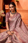 Rust Silk Saree With Blouse Piece