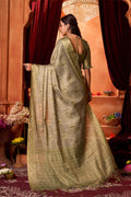 Green Silk Saree With Blouse Piece