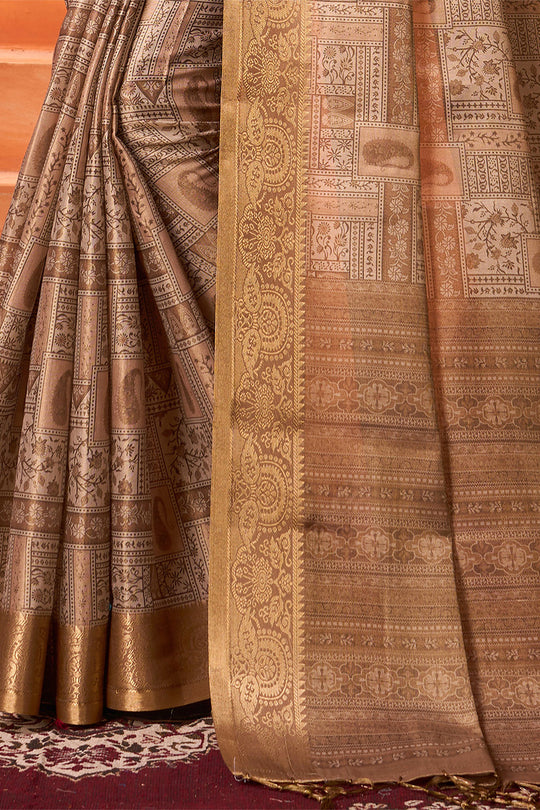 Gold Silk Saree With Blouse Piece