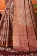 Orange Silk Saree With Blouse Piece