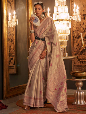 Off White Kanjivaram Saree