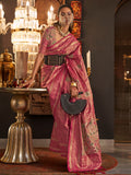 Watermelon Pink Kanjivaram Saree