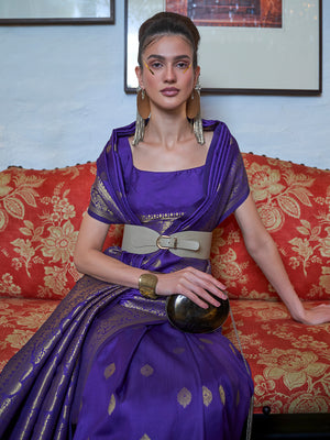 Cerulean Blue Banarasi Saree