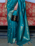 Ocean Blue Banarasi Saree