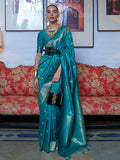 Ocean Blue Banarasi Saree