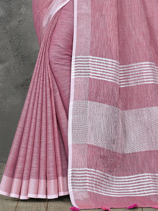 Electric Purple Linen Blend Sare