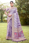 Violet Silk Saree With Blouse Piece