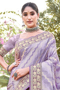 Violet Silk Saree With Blouse Piece