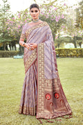 Purple Silk Saree With Blouse Piece