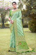 Light Green Silk Saree With Blouse Piece