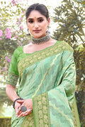 Light Green Silk Saree With Blouse Piece