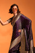 Beige Satin Banarasi Silk Saree With Blouse Piece