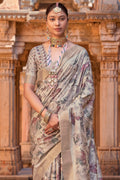 Coin Grey Digital Print Saree