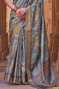 Pastel Blue Digital Print Saree