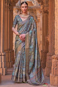 Pastel Blue Digital Print Saree