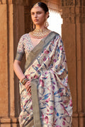 Off White Digital Print Saree