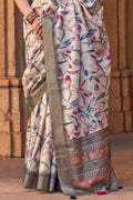 Off White Digital Print Saree