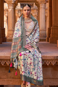 Off White Digital Print Saree
