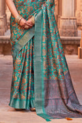Peacock Green Digital Print Saree