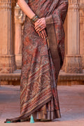 Tan Brown Digital Print Saree