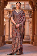 Tan Brown Digital Print Saree