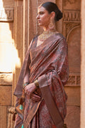 Tan Brown Digital Print Saree