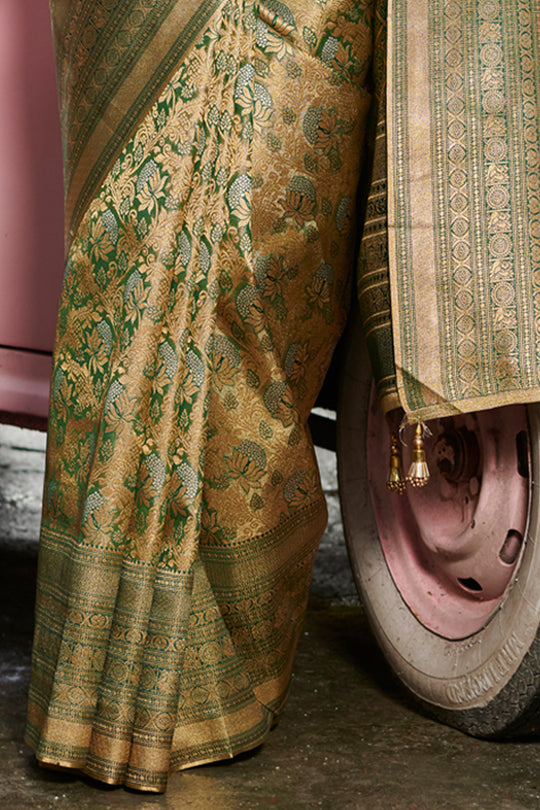 Sage Green Kanjivaram Saree