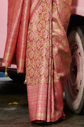 Taffy Pink Kanjivaram Saree