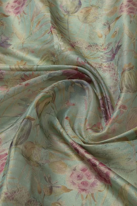 Green Organza Silk Saree With Blouse Piece