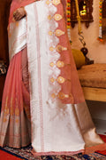 Dusky Peach Organza Saree