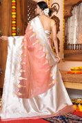 Dusky Peach Organza Saree
