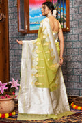 Lime Green Organza Saree