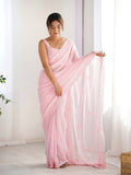 Georgette Party Wear Saree With Blouse Piece